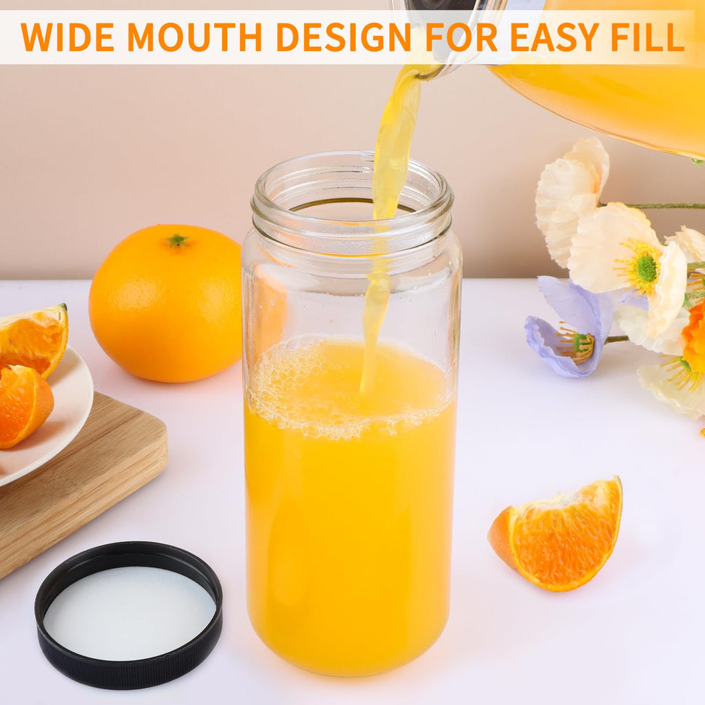 16oz Glass Juice Bottles, 12 Pack R5953