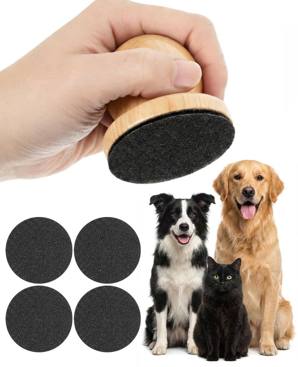 Dog Nail File Grinder Board with 4-Pack Replaceable Sandpaper Discs Y939393