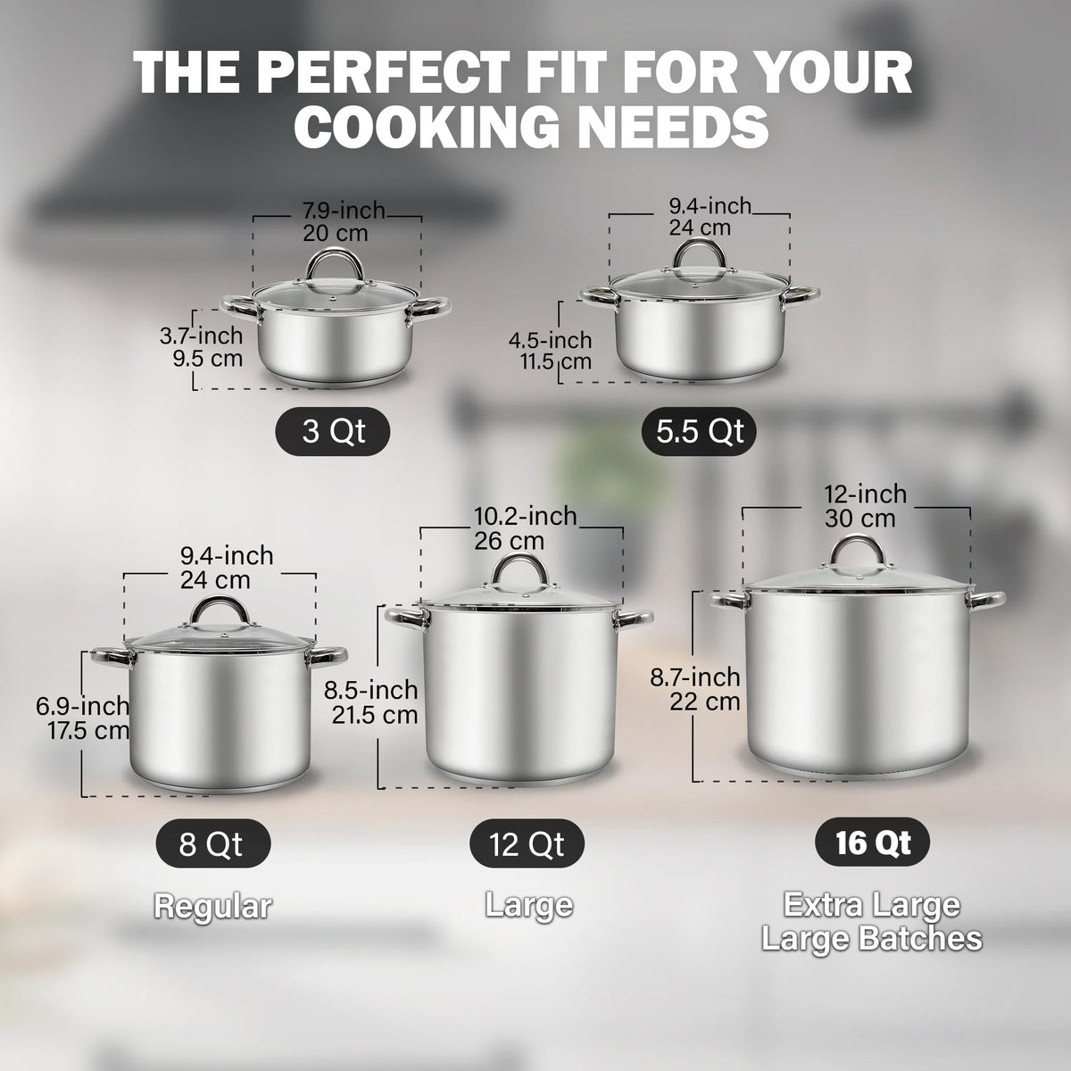 8 Quart Stainless Steel Stock Pot with Lid R6916