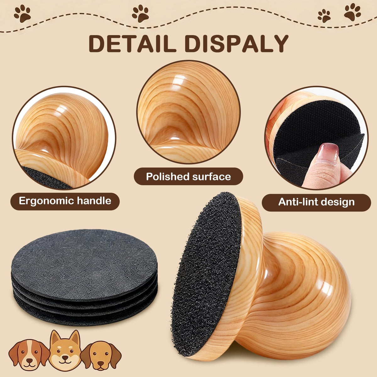 Dog Nail File Grinder Board with 4-Pack Replaceable Sandpaper Discs Y939393