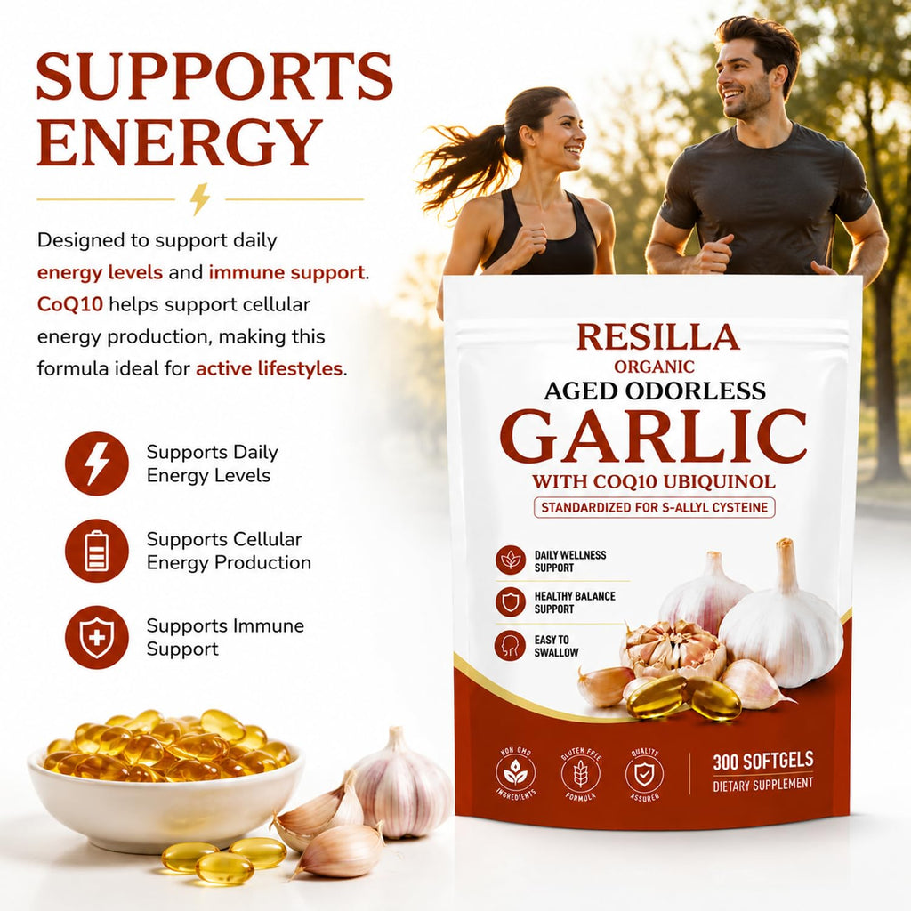 Organic Garlic Extract with CoQ10 Ubiquinol 300 Softgels Y621