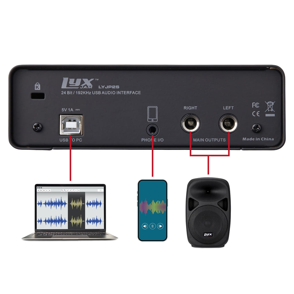 2x2 USB Audio Interface Recording Bundle with Condenser Mic, Headphones, Shockmount, XLR Cable M510
