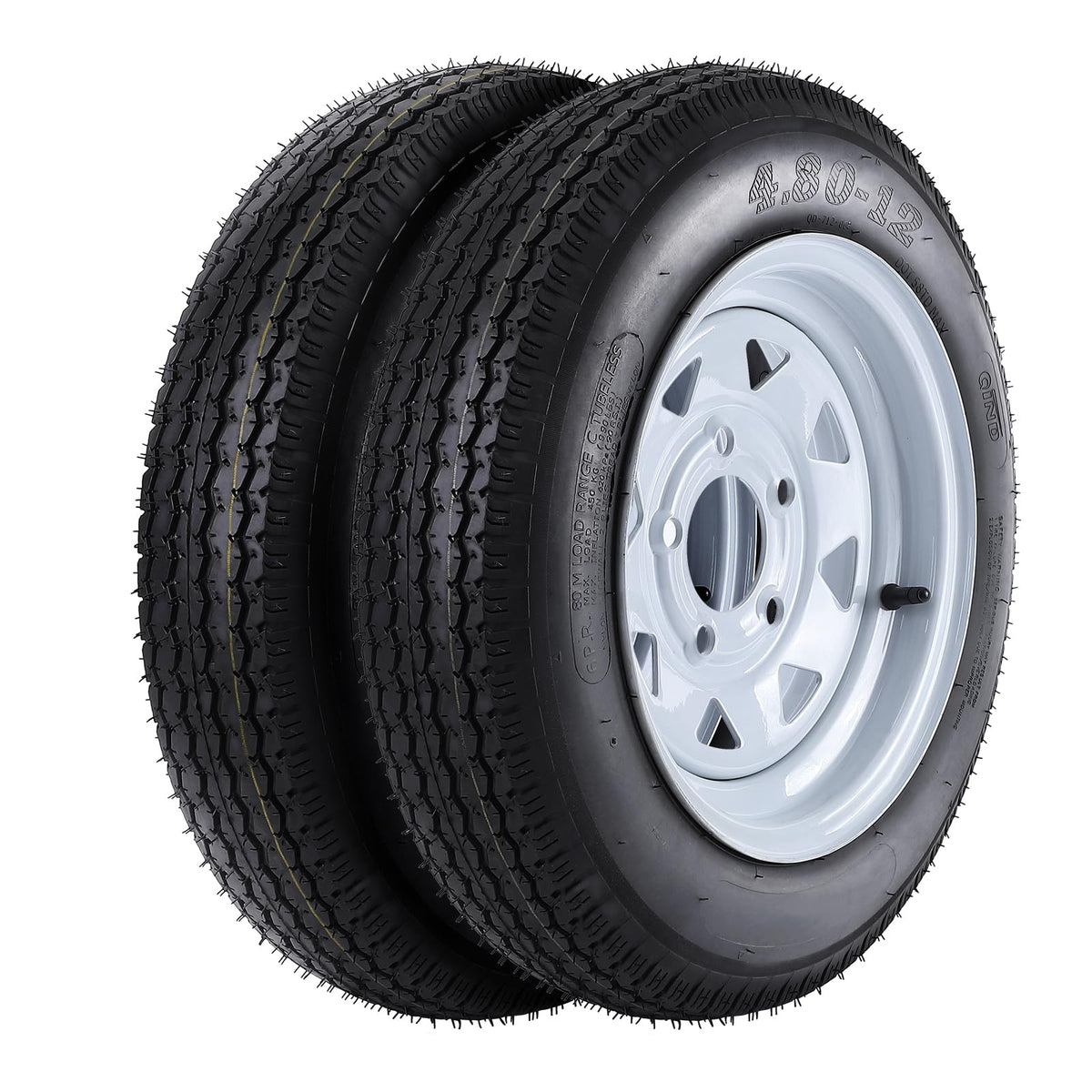 2 Pack 4.80x12 Trailer Tires with 12'' Rims H3232