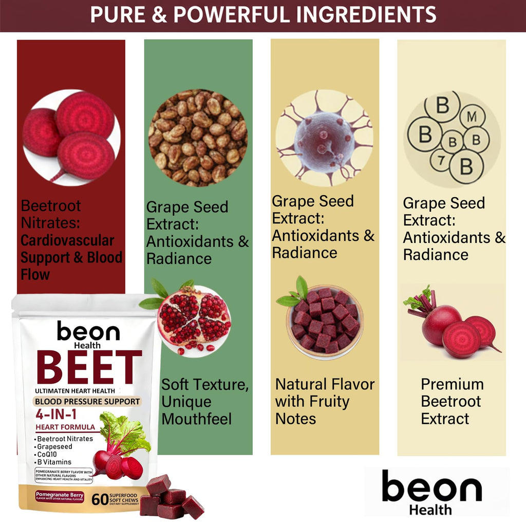 60 Count Beet Chews Supplement with 500mg T2668