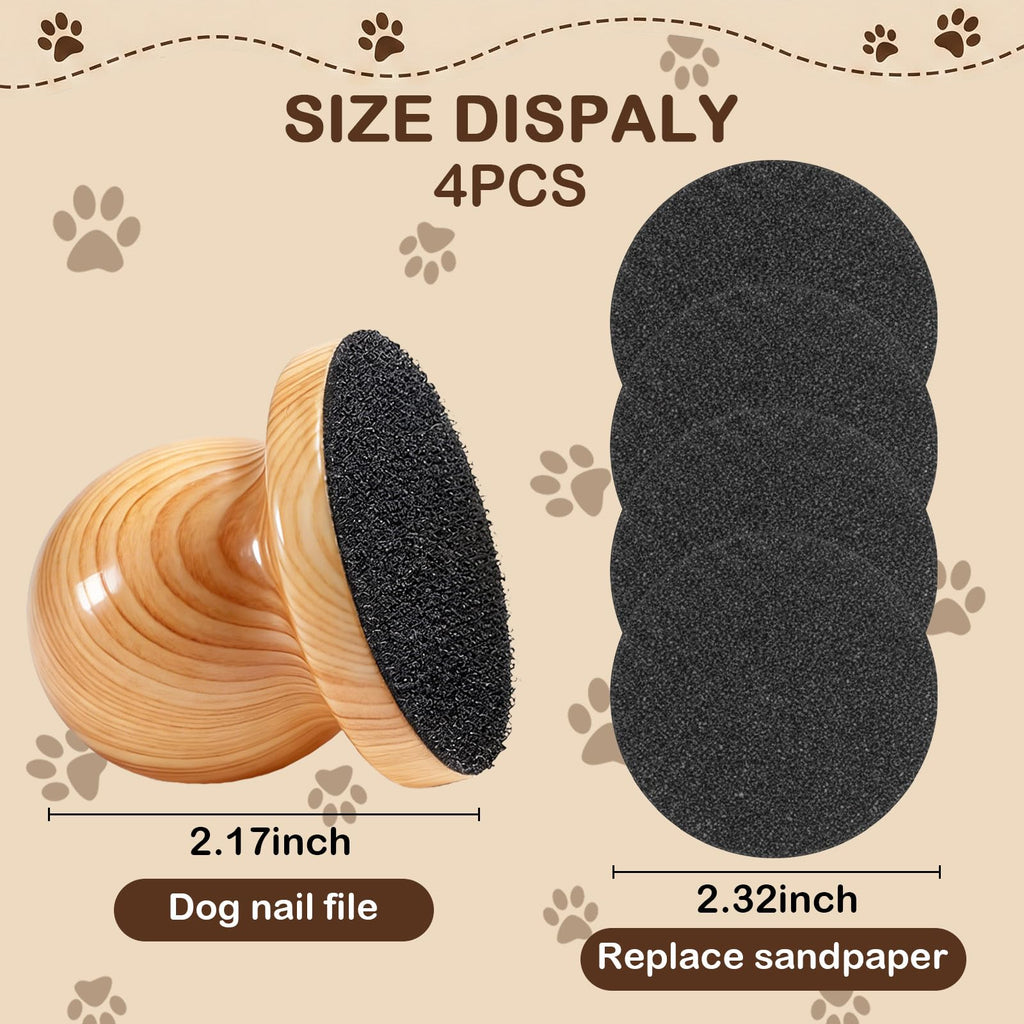 Dog Nail File Grinder Board with 4-Pack Replaceable Sandpaper Discs Y939393