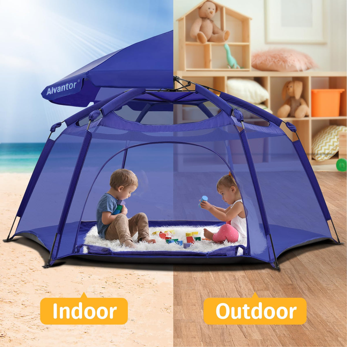 Portable Baby Playpen with Mesh G249