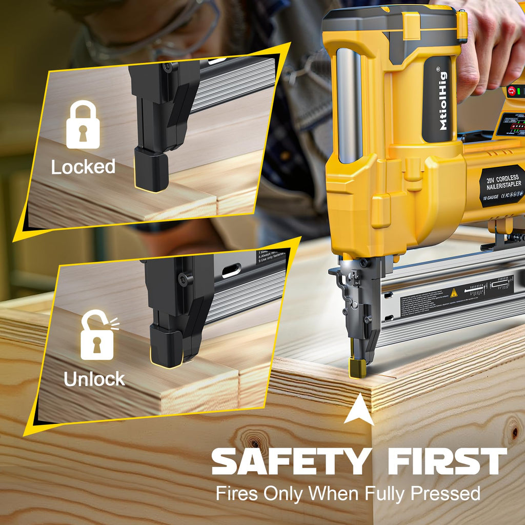 Cordless 2" Brad Nailer, 18 Gauge 2-in-1 Nail Gun/Staple Gun W94729
