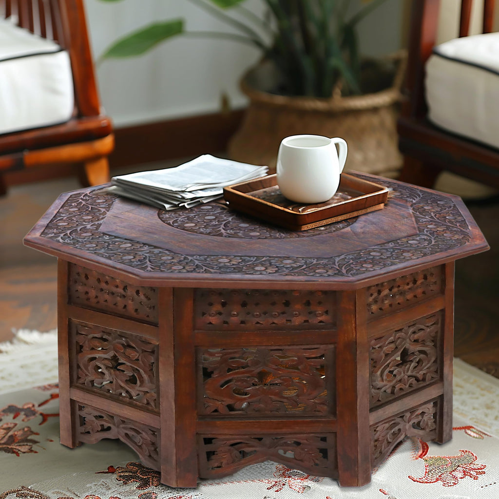 Solid Wood Folding Octagon Coffee Table S6786