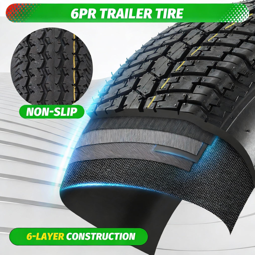 2 Pack 4.80x12 Trailer Tires with 12'' Rims H3232