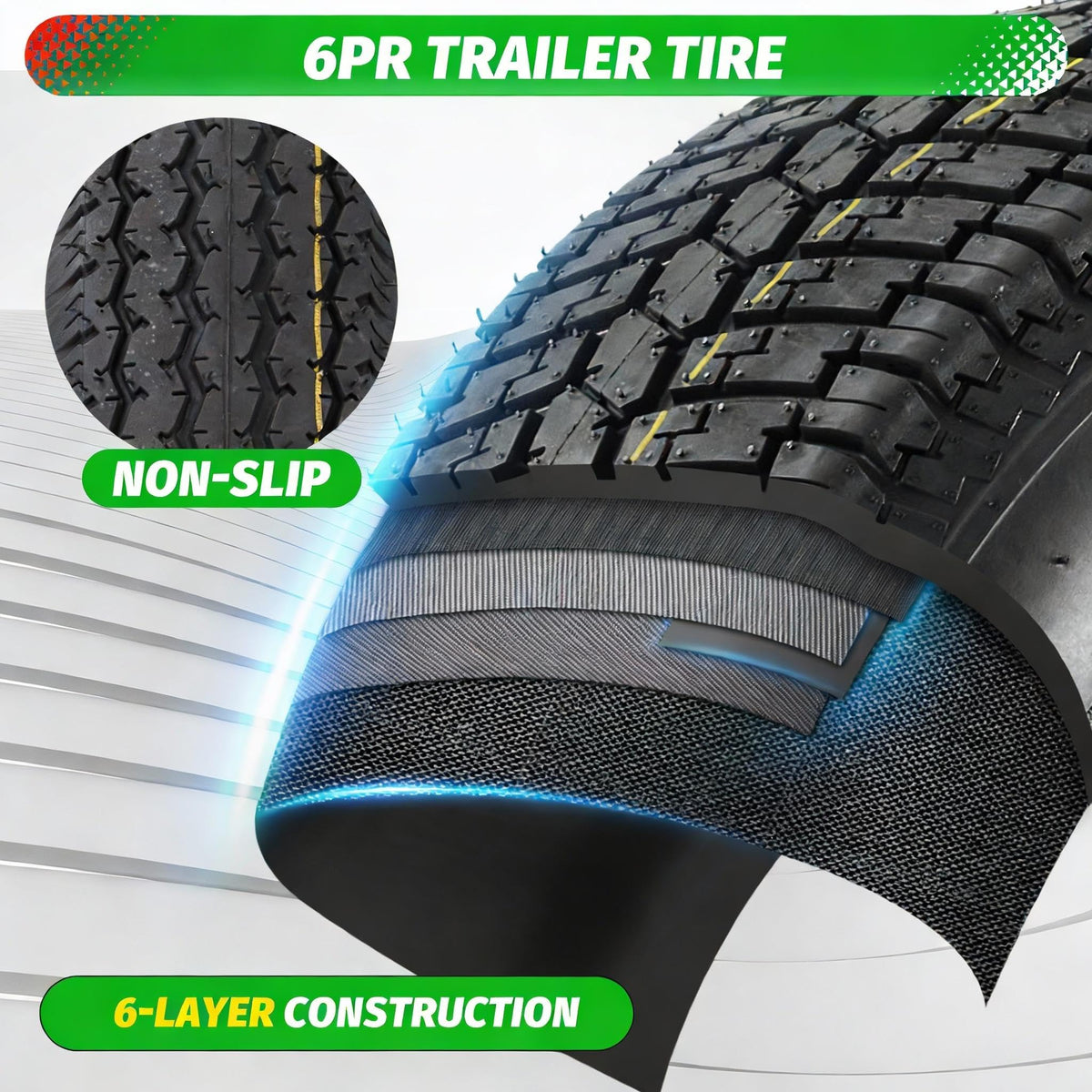 2 Pack 4.80x12 Trailer Tires with 12'' Rims H3232
