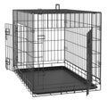 Double Door Folding Metal Wire Dog Crate with Tray V965914