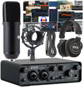 2x2 USB Audio Interface Recording Bundle with Condenser Mic, Headphones, Shockmount, XLR Cable M510