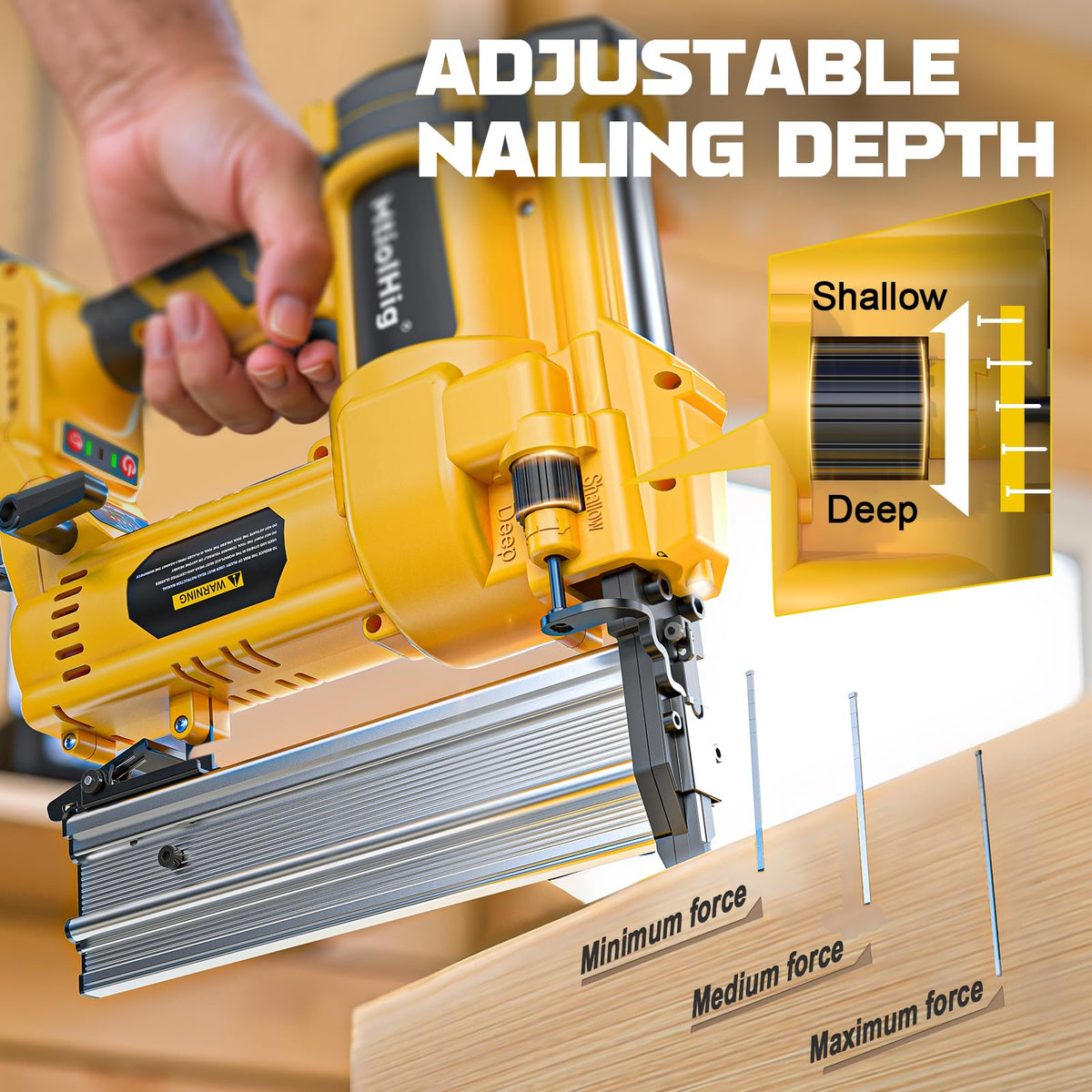 Cordless 2" Brad Nailer, 18 Gauge 2-in-1 Nail Gun/Staple Gun W94729