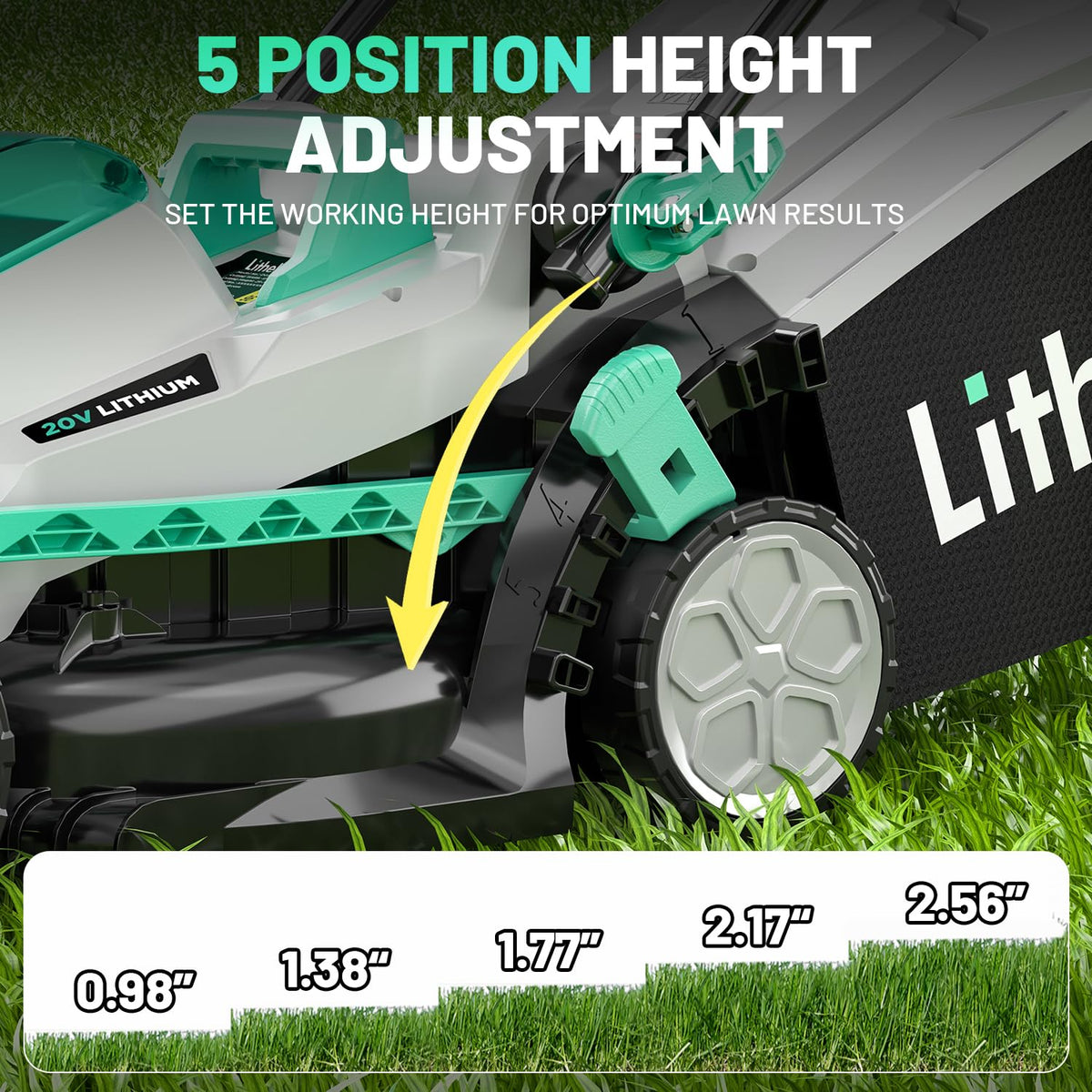 13" Cordless Electric Lawn Mower with Battery & Charger X1834