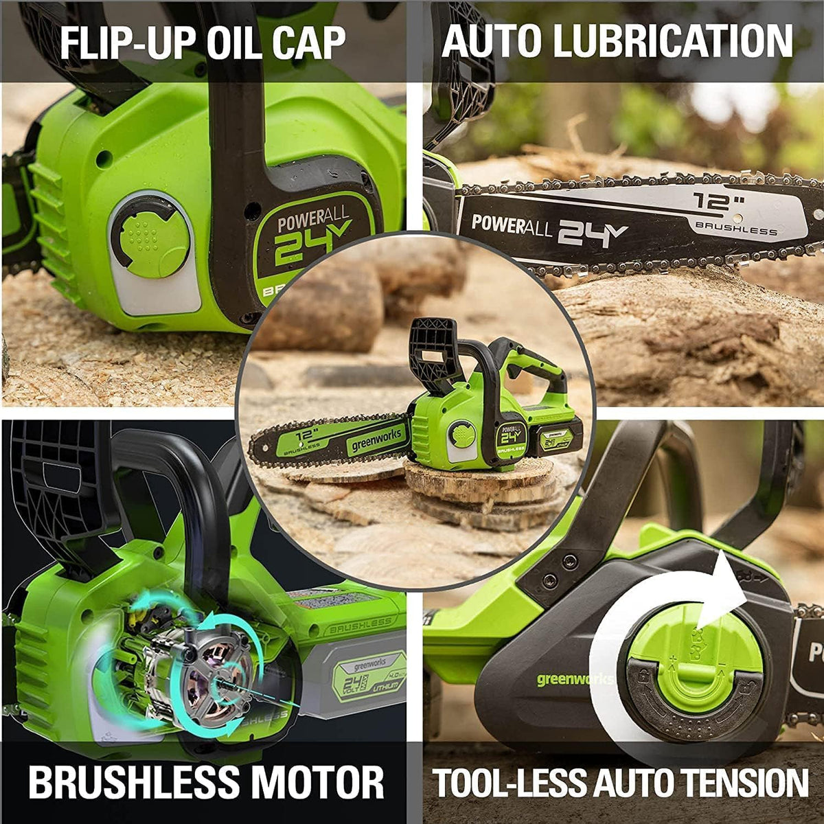 24V 12 in Cordless Electric Chainsaw T558667