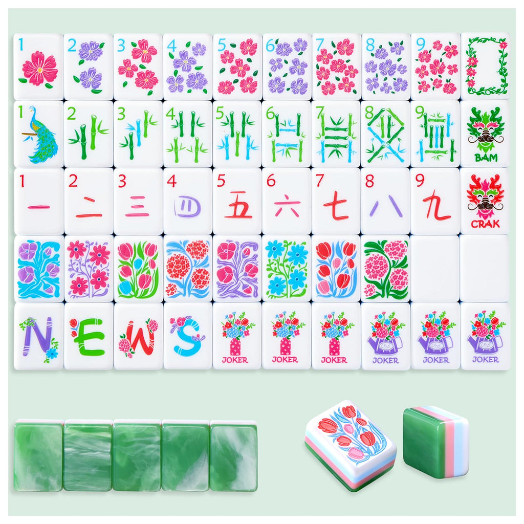 160 Acrylic Engraved Mahjong Tile Set L1013