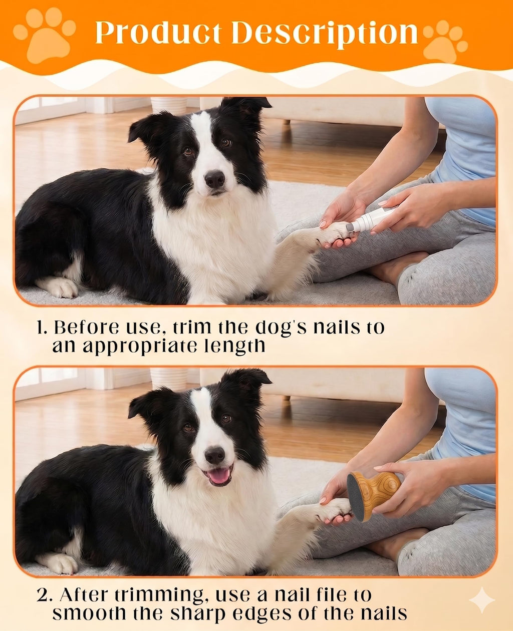 Dog Nail File Grinder Board with 4-Pack Replaceable Sandpaper Discs Y939393