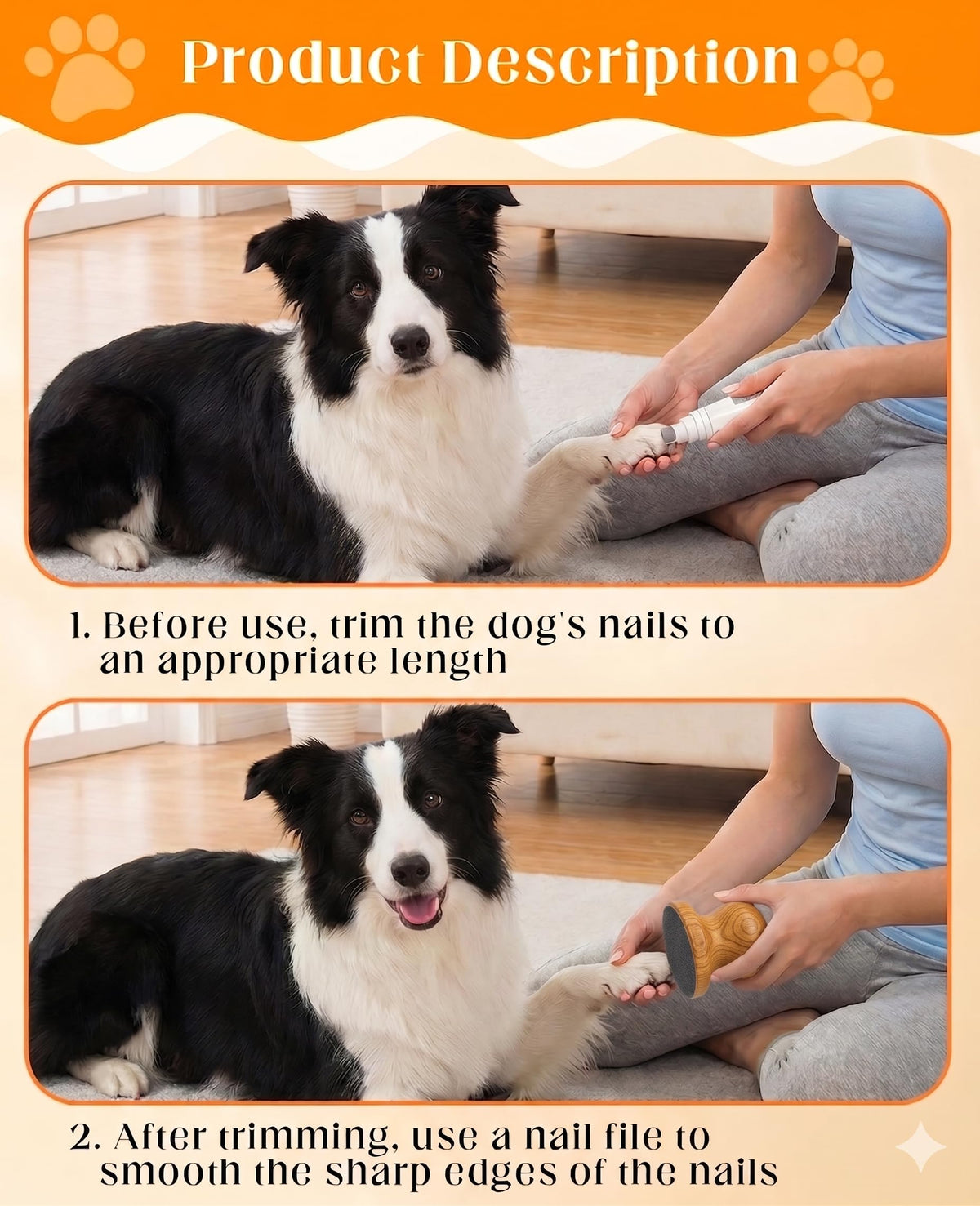 Dog Nail File Grinder Board with 4-Pack Replaceable Sandpaper Discs Y939393