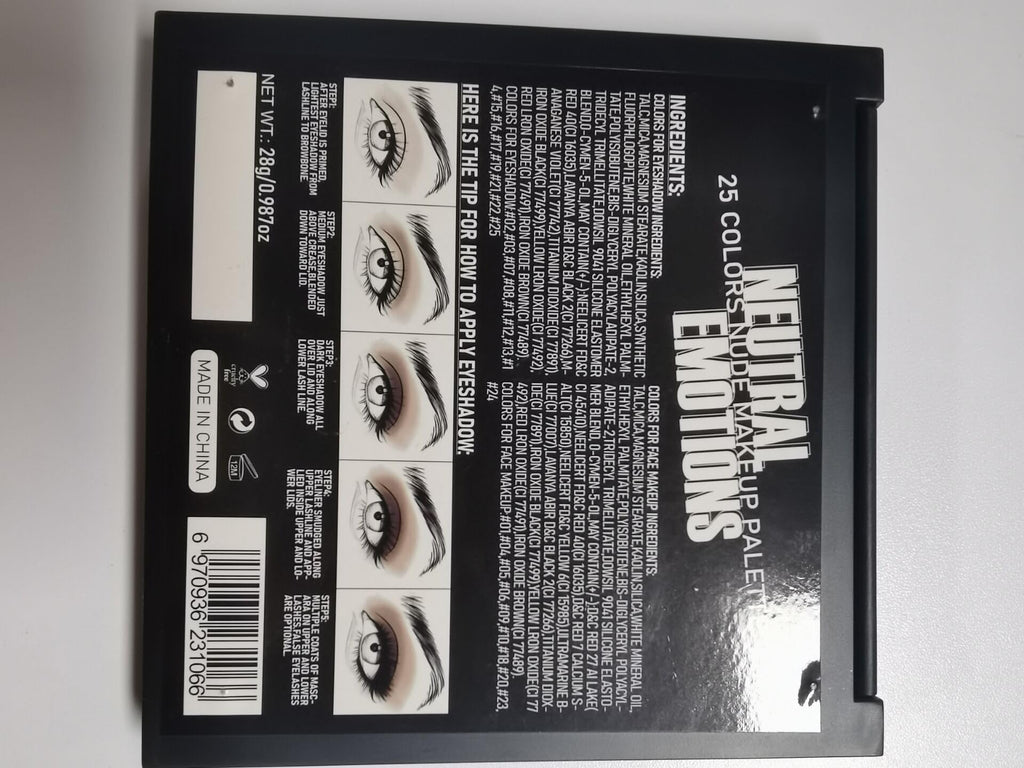 Nude Neutral Matte Shimmer 25 Shades Eyeshadow Palette D7867