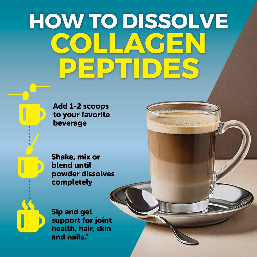 Collagen Peptides Powder - Grass-Fed Hydrolyzed Bovine, Type I & III - 19 g Protein, Unflavored - 1lb X378265