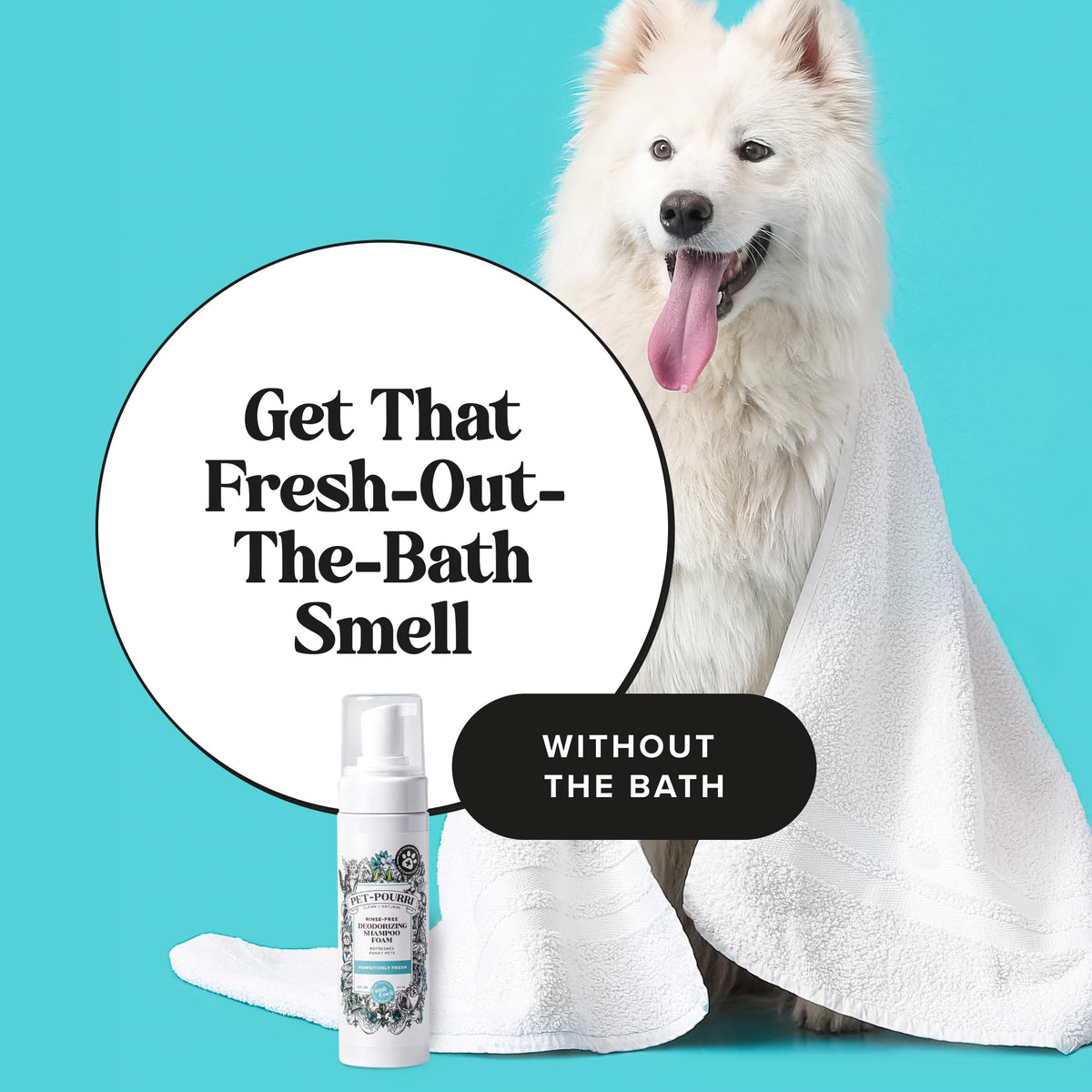 Rinse-Free Deodorizing Dry Shampoo for Dogs & Cats, 6 Fl Oz D464