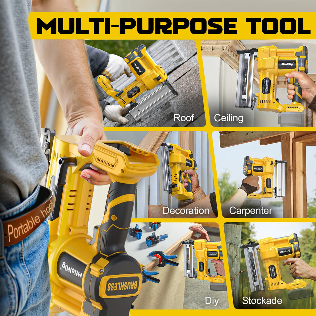 Cordless 2" Brad Nailer, 18 Gauge 2-in-1 Nail Gun/Staple Gun W94729