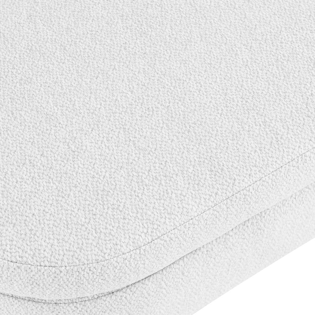 White Oval Storage Bench with Rubber Wood Legs Q69330