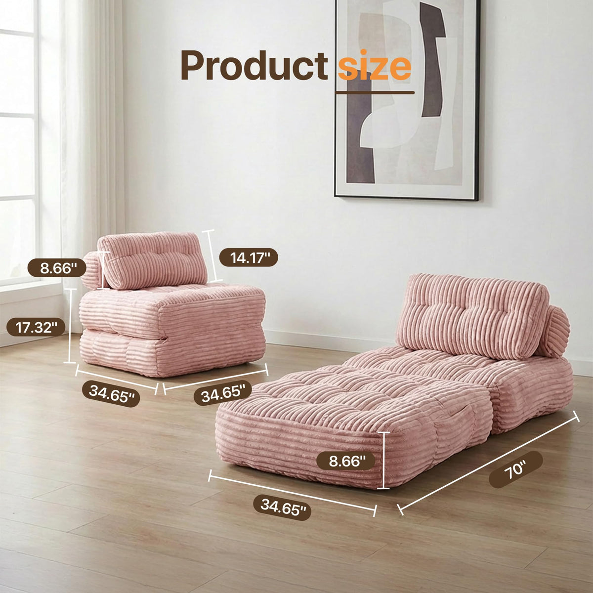Pink Folding Sofa Bed O338