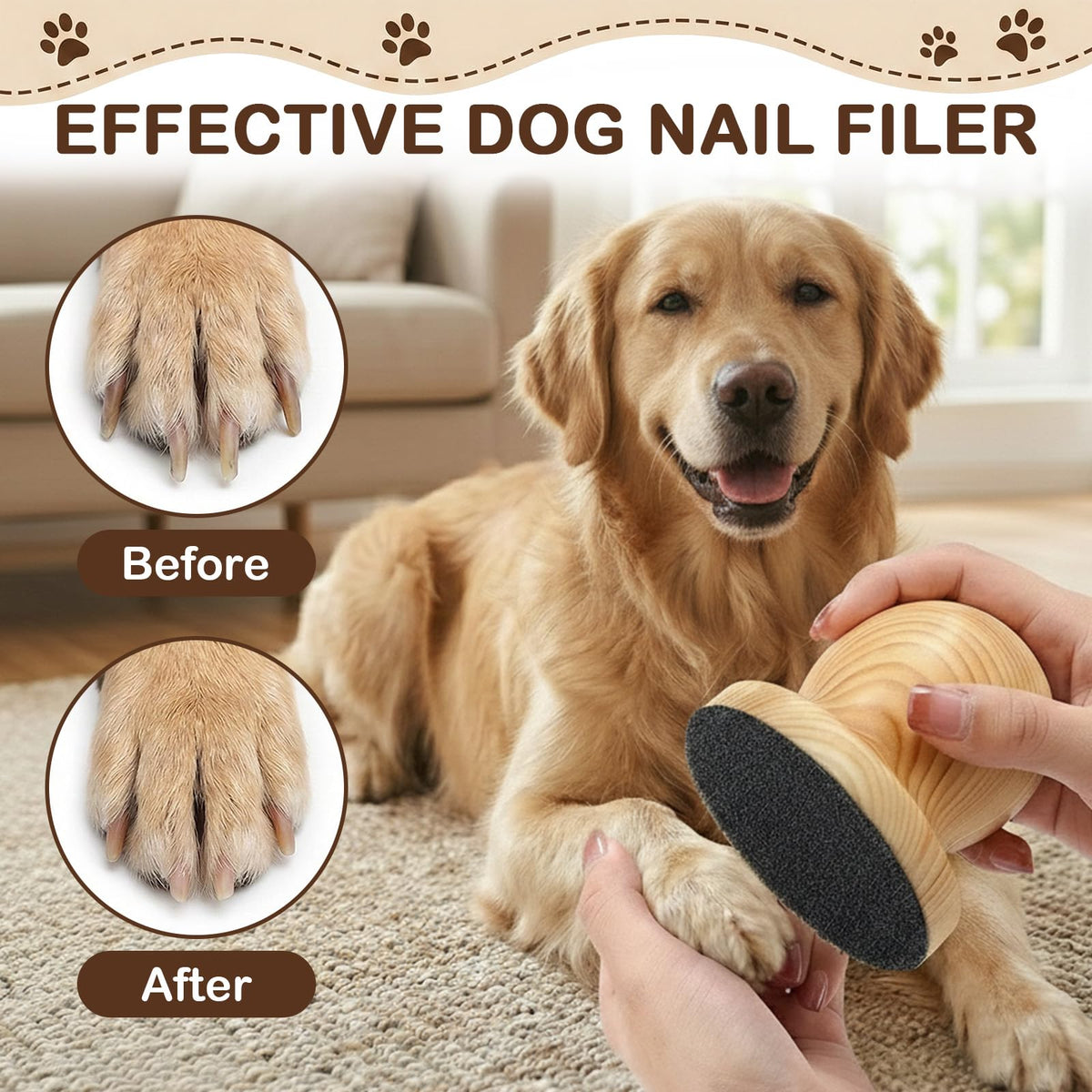 Dog Nail File Grinder Board with 4-Pack Replaceable Sandpaper Discs Y939393