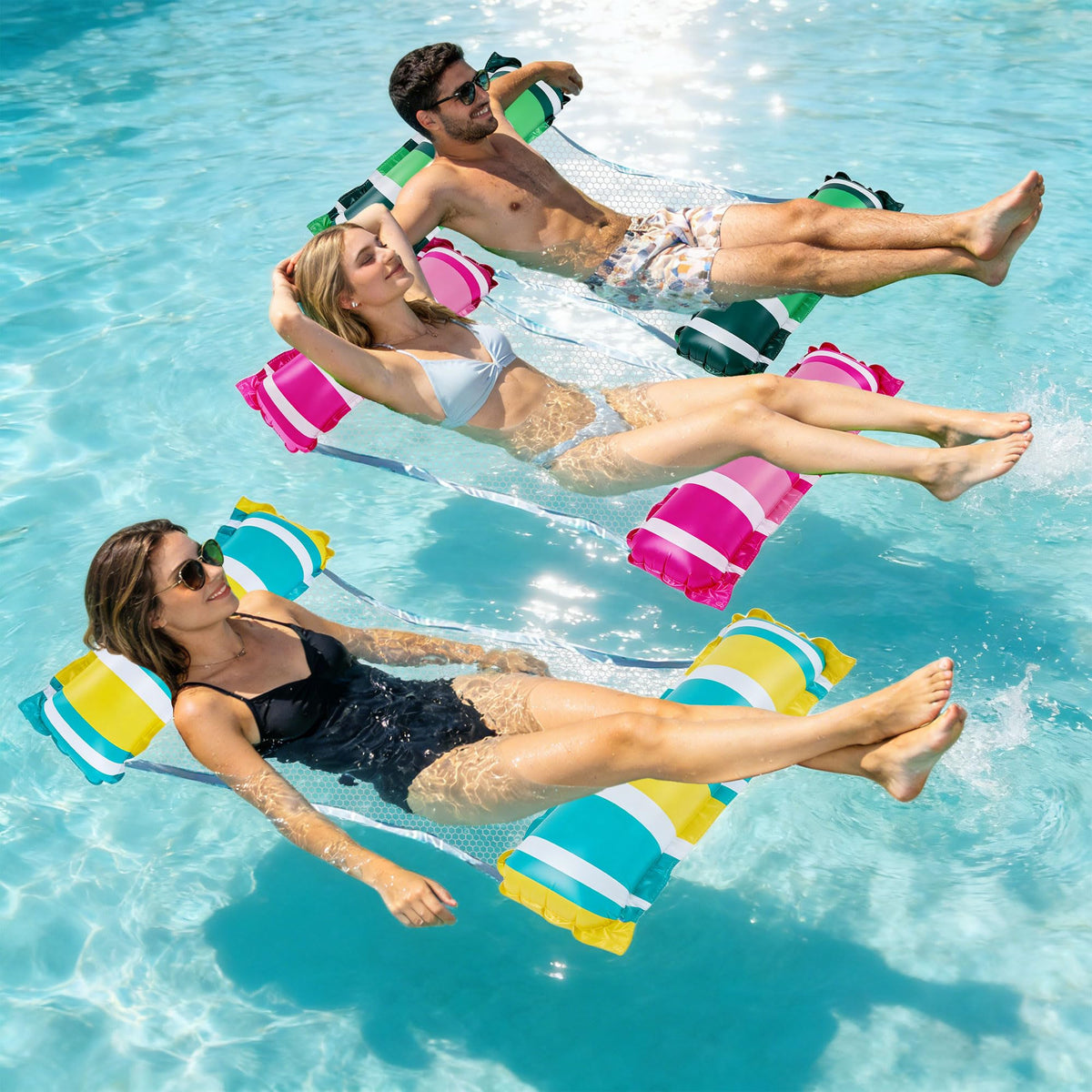 4 Pack Inflatable Pool Float Hammocks I49565