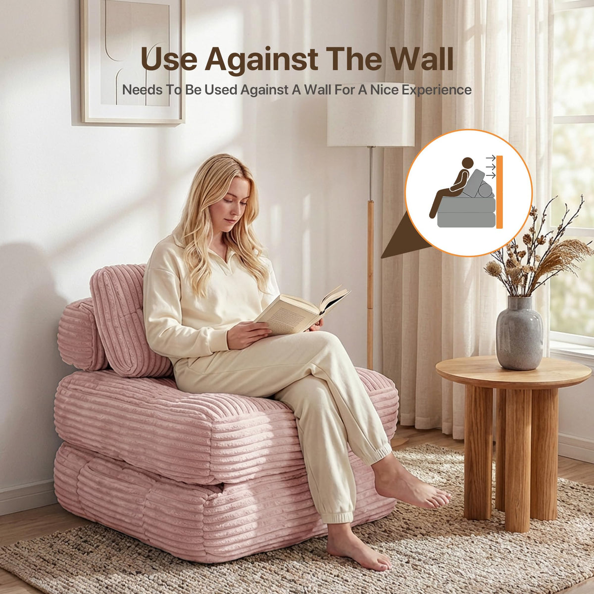 Pink Folding Sofa Bed O338