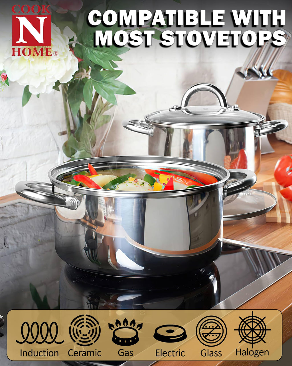 8 Quart Stainless Steel Stock Pot with Lid R6916