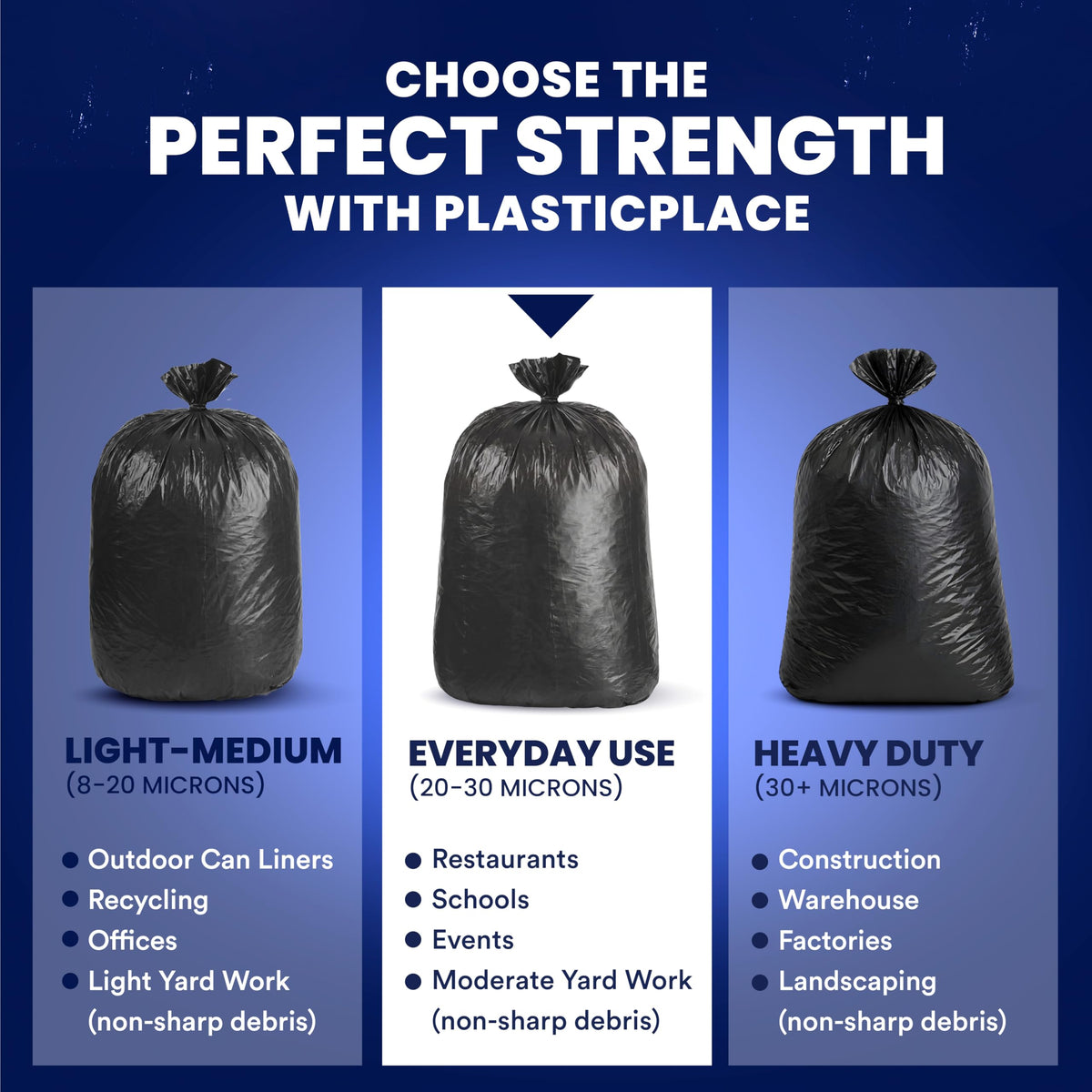 55-60 Gallon Heavy Duty Black Trash Bags, 100 Count T847