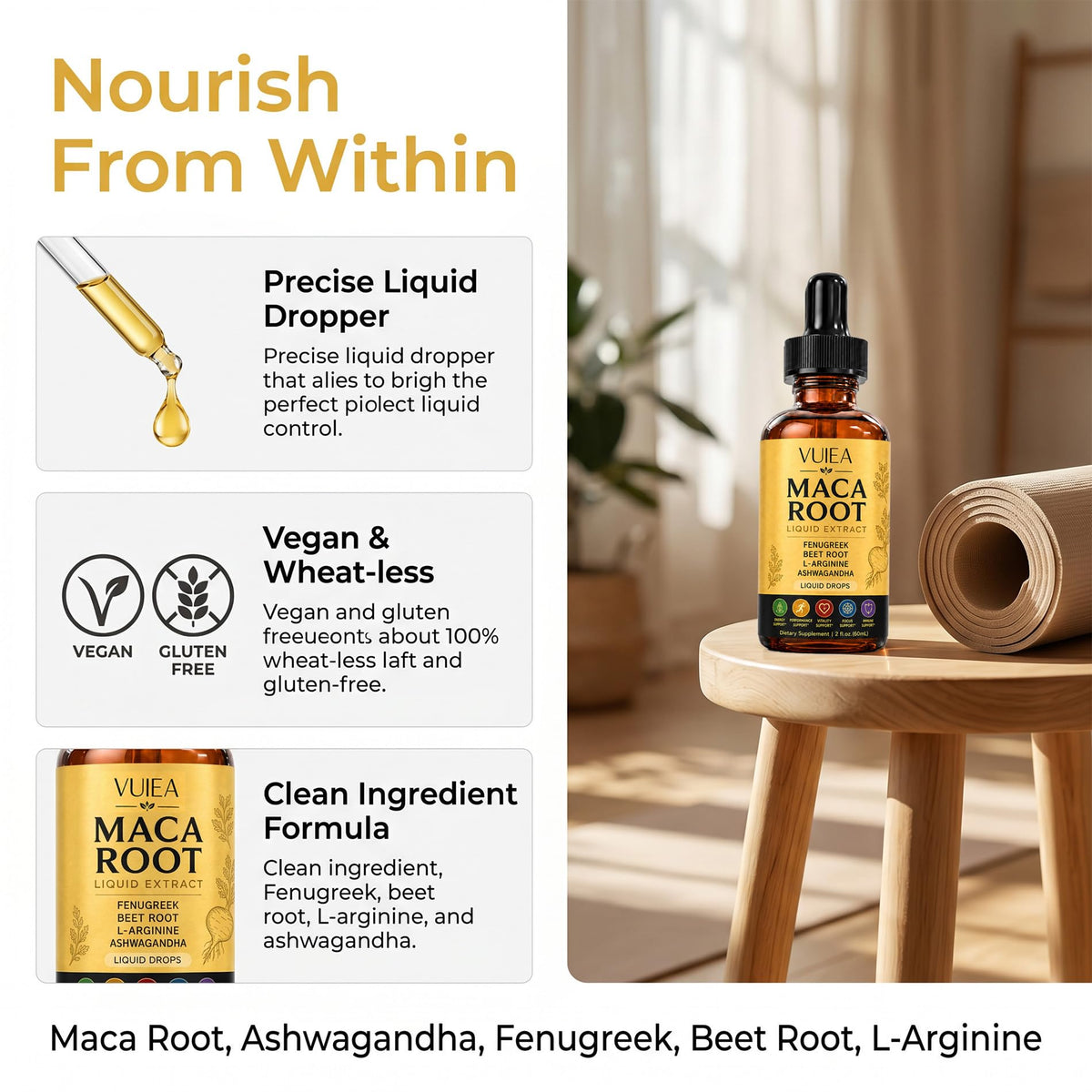 Maca Root Liquid Supplement with Ashwagandha, Fenugreek, Beet Root & L-Arginine A661187