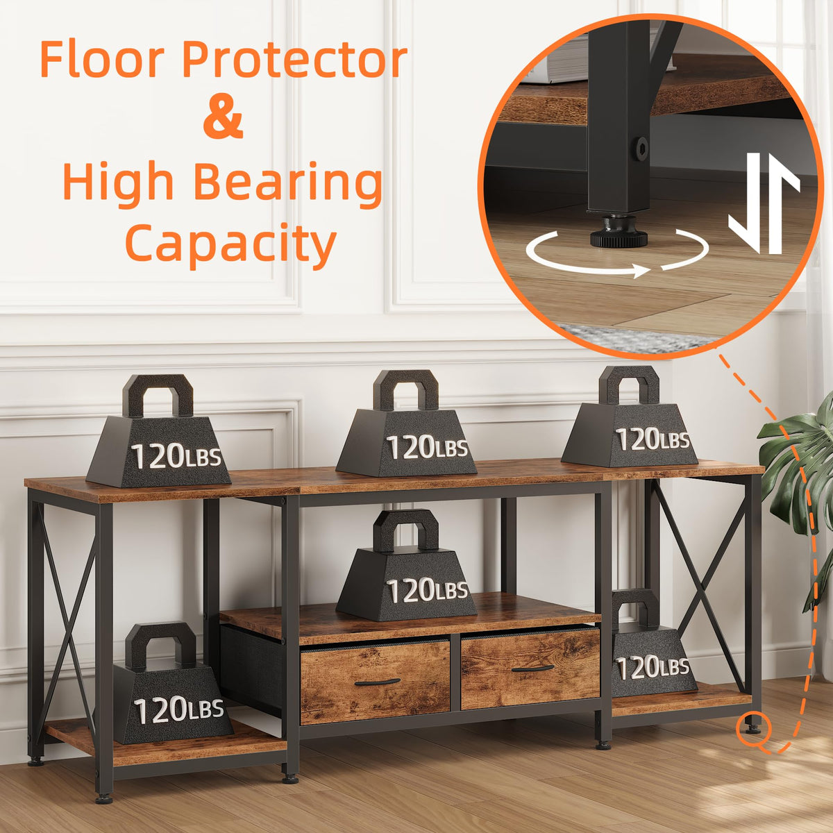 Fabric Drawers TV Stand for 65 70 75 Inches TV J4931