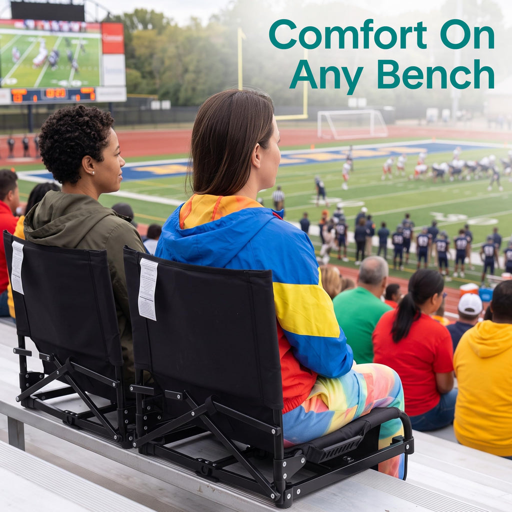 2-Pack Padded Folding Stadium Chairs with Back Support and Armrests F6056