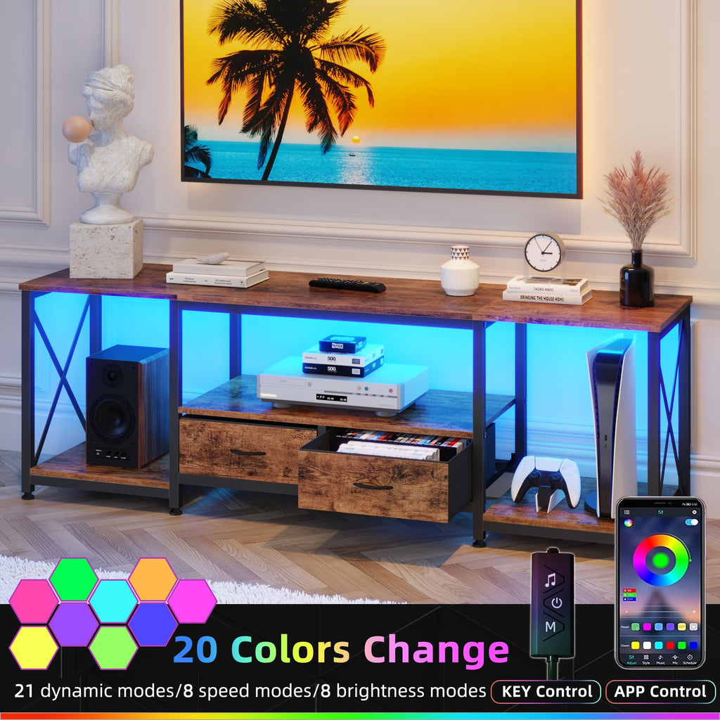 Fabric Drawers TV Stand for 65 70 75 Inches TV J4931