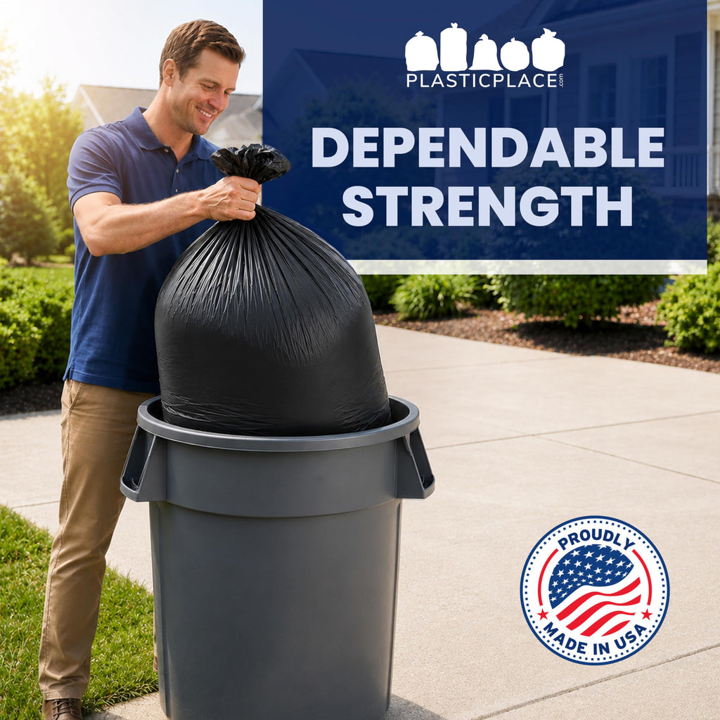 55-60 Gallon Heavy Duty Black Trash Bags, 100 Count T847