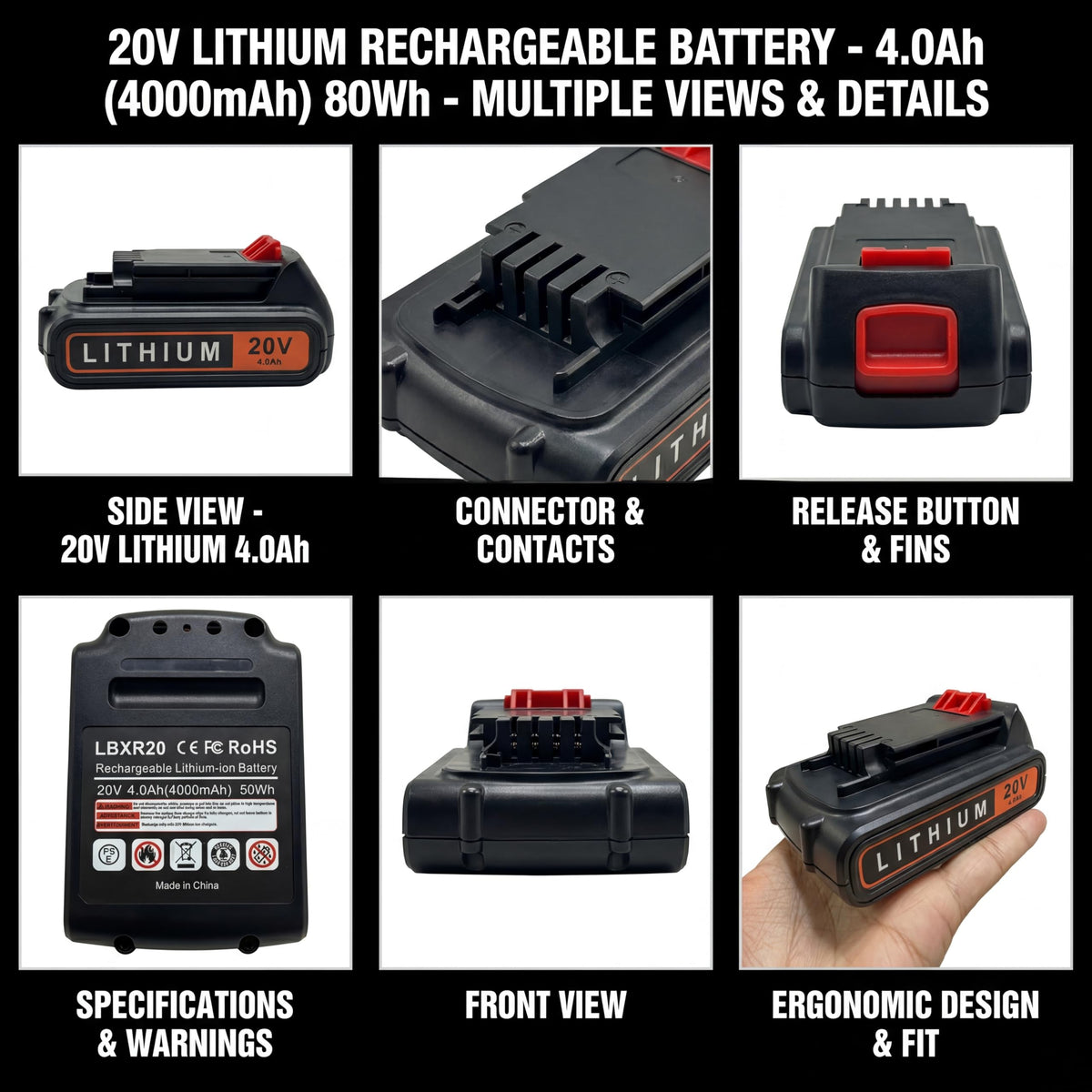 20v Lithium Battery 4.0Ah 2 Pack X441766