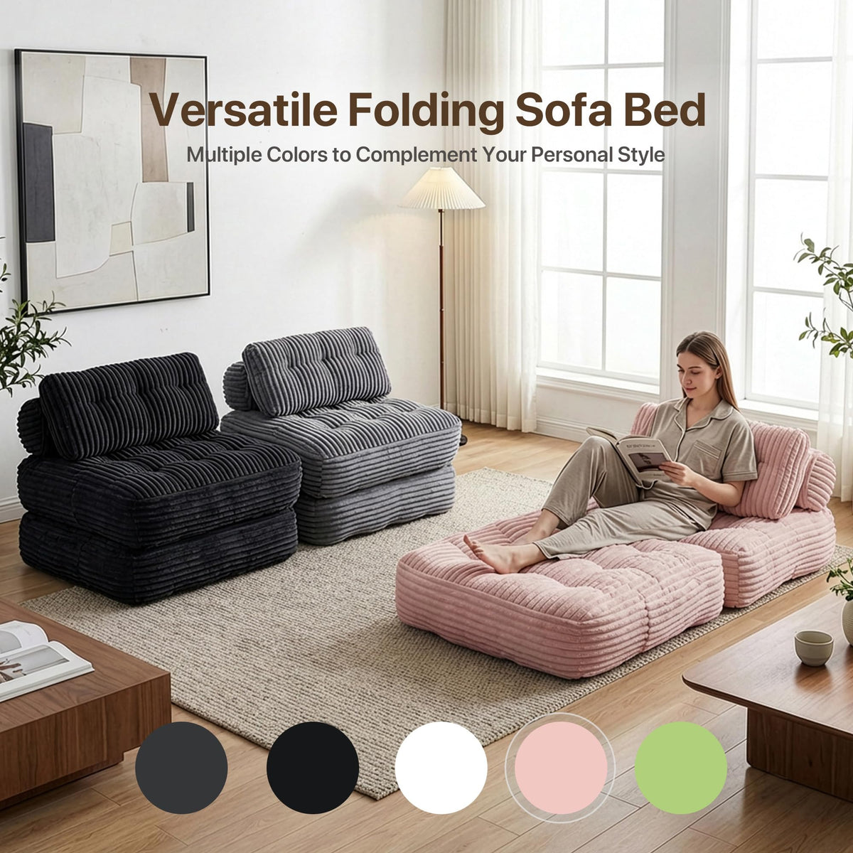Pink Folding Sofa Bed O338