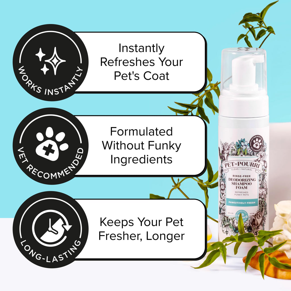 Rinse-Free Deodorizing Dry Shampoo for Dogs & Cats, 6 Fl Oz D464