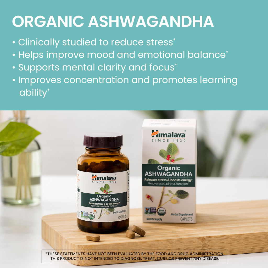 USDA Organic Ashwagandha Root 670 mg 60 Caplets M76583