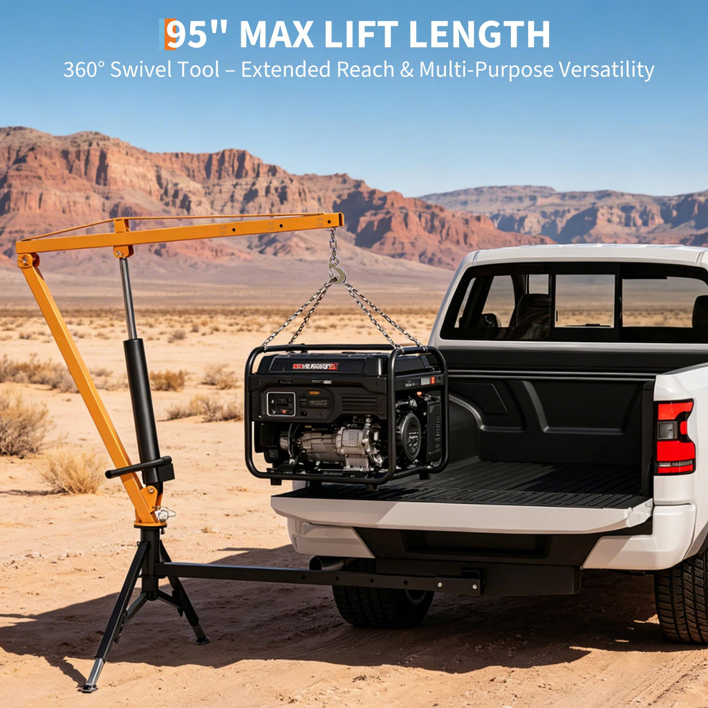 Heavy Duty Hydraulic Hitch Mounted Truck Crane with 360 Degree Swivel Boom T67288