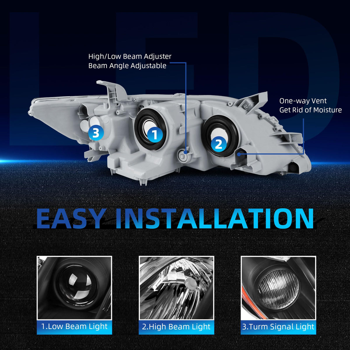 Black Headlights Assembly N148379