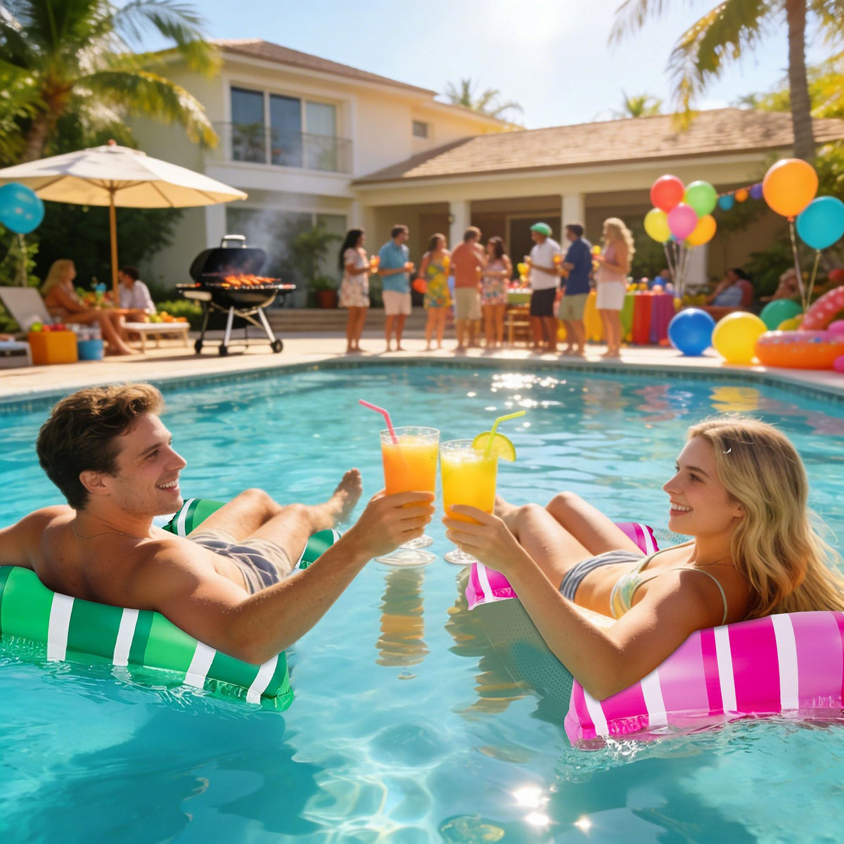 4 Pack Inflatable Pool Float Hammocks I49565