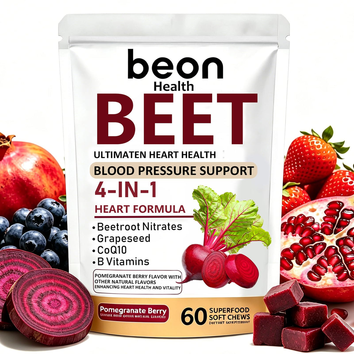 60 Count Beet Chews Supplement with 500mg T2668