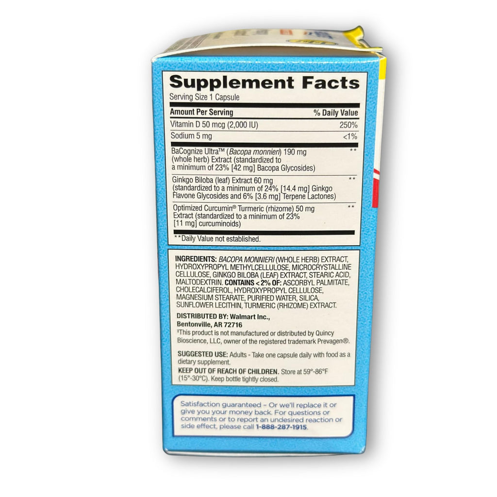Bacopa Ginkgo Turmeric Vitamin D Capsules 30 Count Z96094