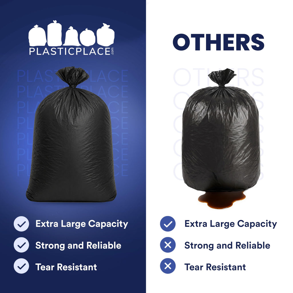 55-60 Gallon Heavy Duty Black Trash Bags, 100 Count T847