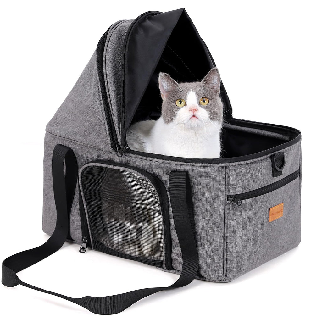 Top-Expandable Cat Carrier with Semi-Open Canopy C871912