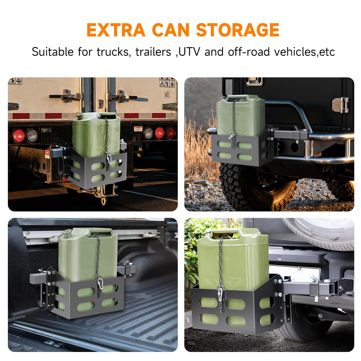 Lockable Metal Steel Gas Cans Holder Rack 5 Gallon F307
